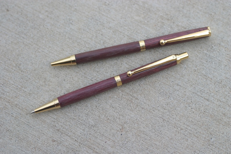 Purpleheart Pen & Pencil Set