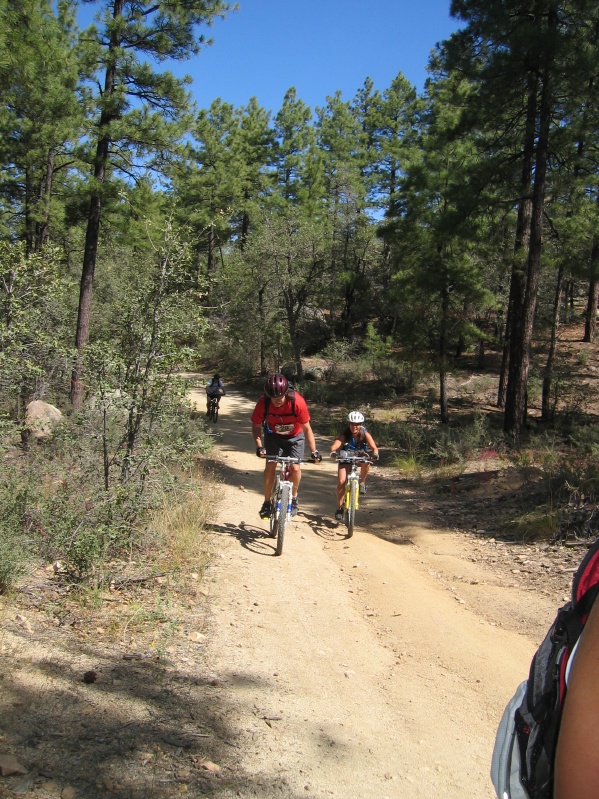 Daver and April on bike course