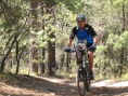 Craig pushing hard on bike
