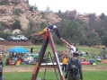 Team Saddle Love climbing the wall