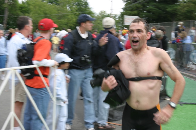 Dave is happy he finished the swim