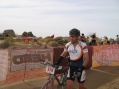 John finishing his first lap